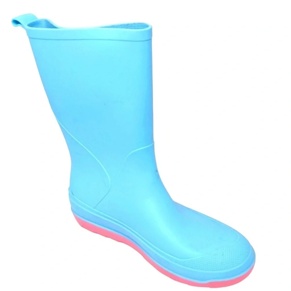 Cat & Jack Aqua Boots with Pink Soles size 2